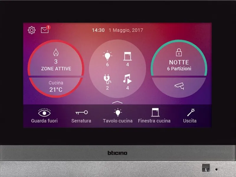 HomeTouch, touch screen per gestione funzioni MyHOME di BTicino