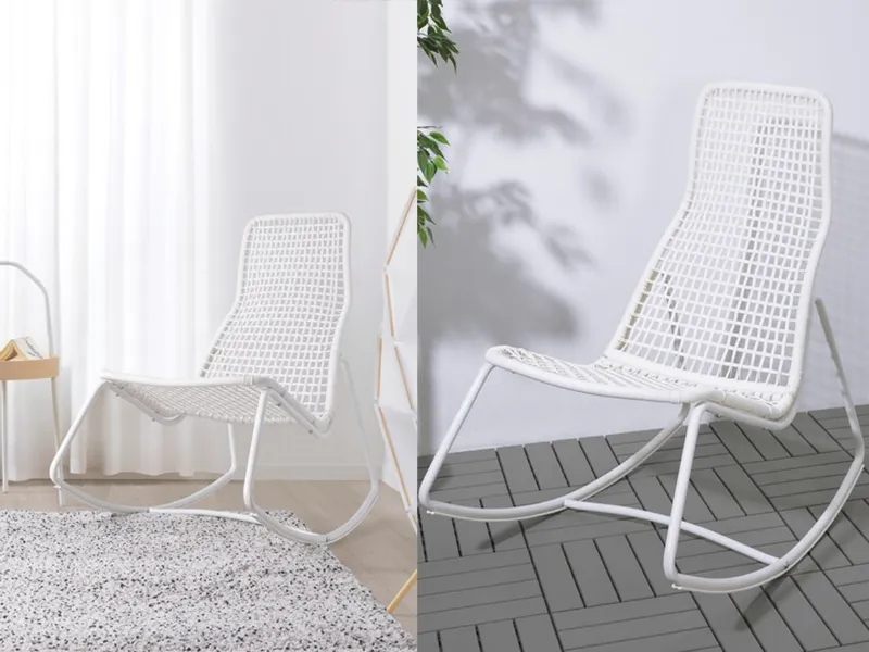 È di Ikea e costa 75,00 euro la sedia a dondolo Gubbon in plastica