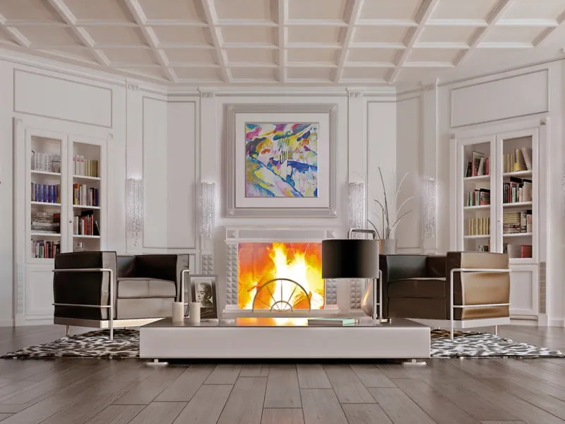 Stile contemporaneo per il soffitto lineare a cassettoni di Turati Boiserie