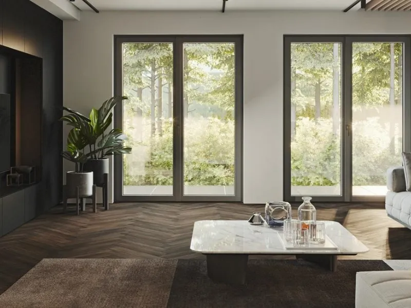 La finestra in PVC Ravia PRO può essere personalizzata con pellicole di tanti colori caldi effetto legno