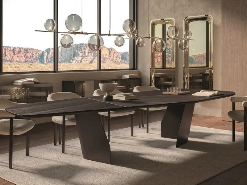 Senator Wood Cattelan è il tavolo lungo 4 metri, legno rovere bruciato