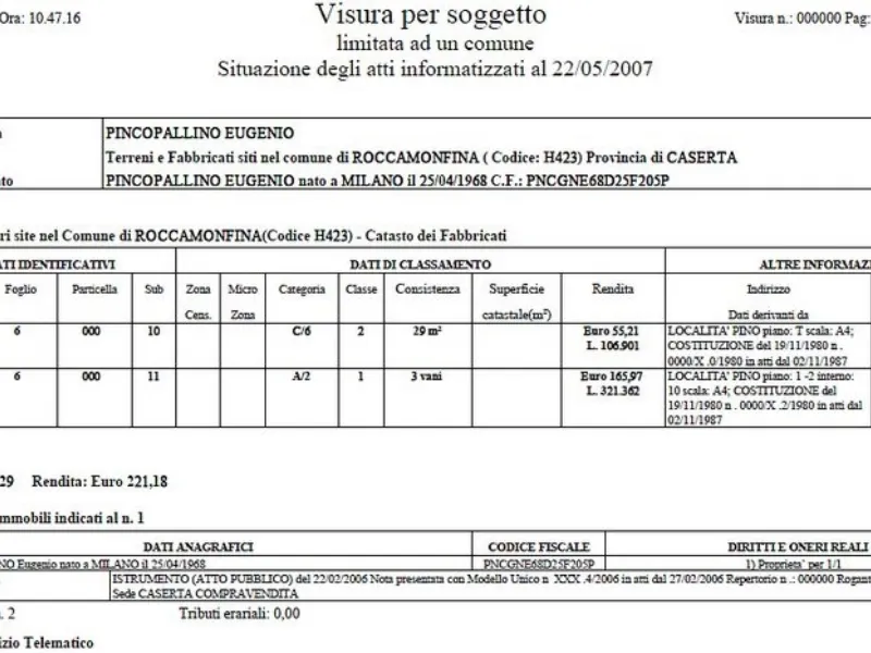 Visura catastale