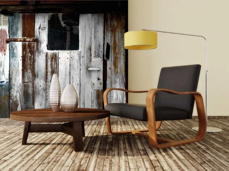 Parete soggiorno moderna My Collection Wooden Garage