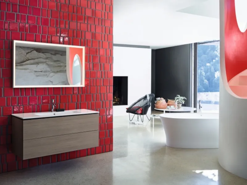 I mobili L-Cube in Rovere mediterraneo o Pine Terra di Duravit