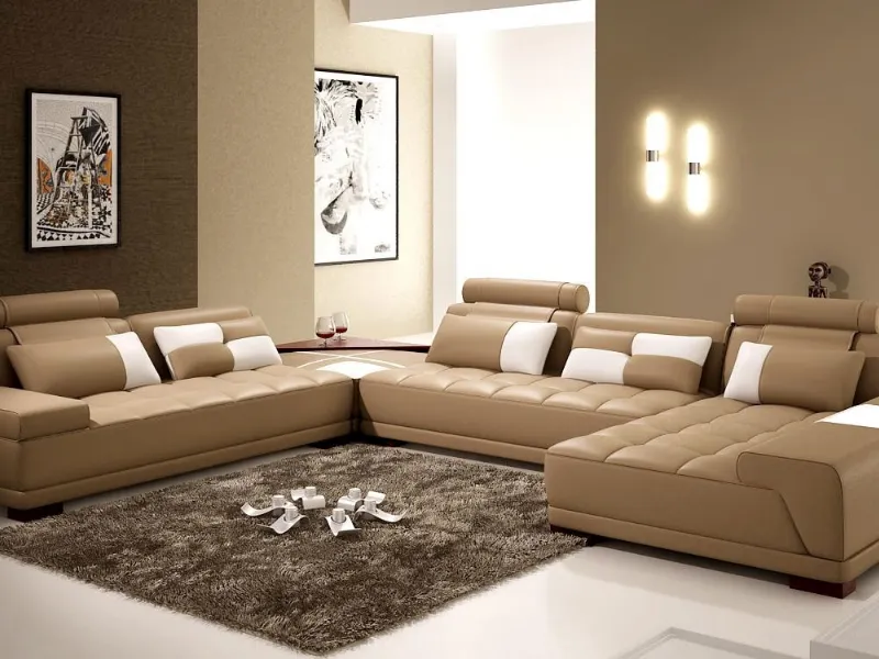 Salotto in colore beige.