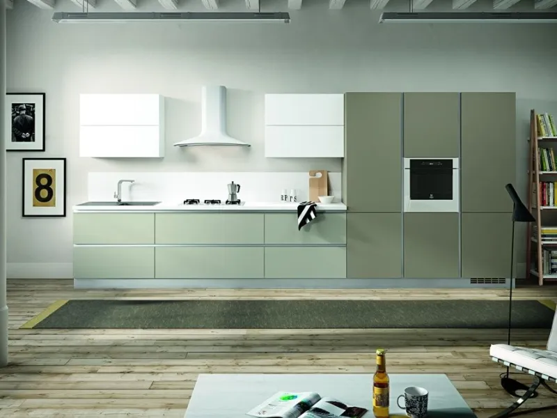 Cucina in laccato opaco Seta di Essebi