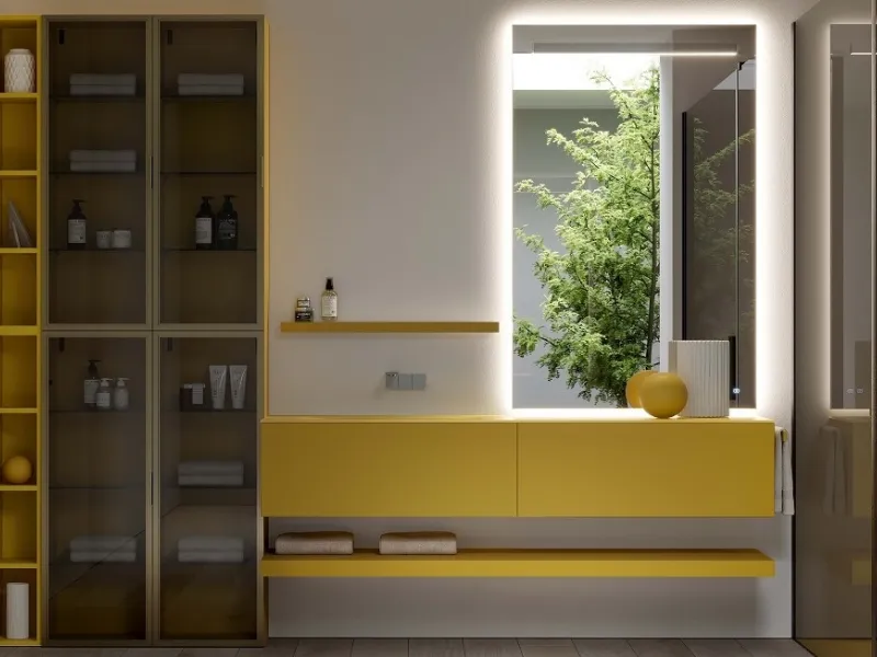 Composizione Dogma in Laccato Giallo Bikini opaco