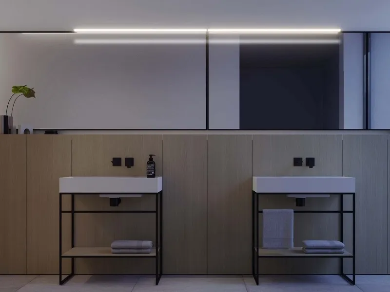 Composizione Dogma con sistema a terra Wall in Rovere Sbiancato
