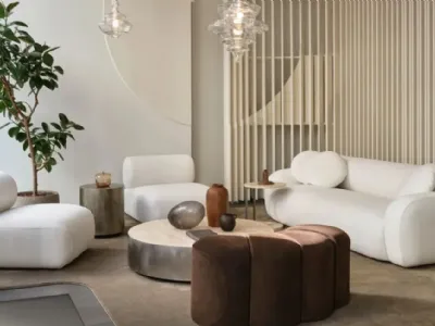 Pouf modulare in tessuto, Baco di Meridiani