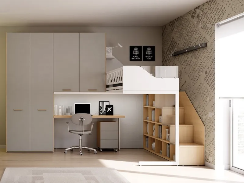 La composizione a soppalco KS202 di Moretti Compact