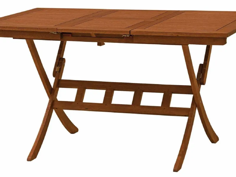 Un tavolo ripiegabile in legno da giardino