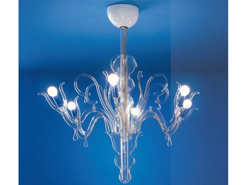 Lampada a sei bracci in plexigass