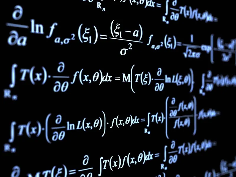 Lavagna con operazioni matematiche