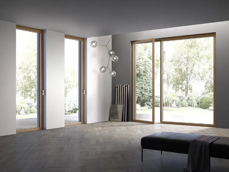 Finestra in legno e alluminio Hidden Wood a marchio De Carlo