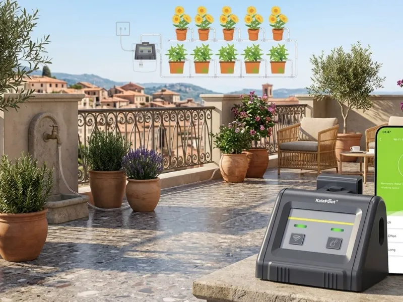 Rainpoint, kit per irrigazione automatica a goccia Wi-Fi