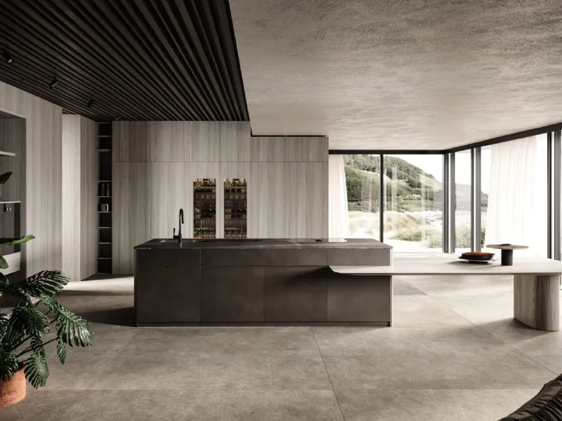 Key Cucine - Haiku: isola centrale con tavolo