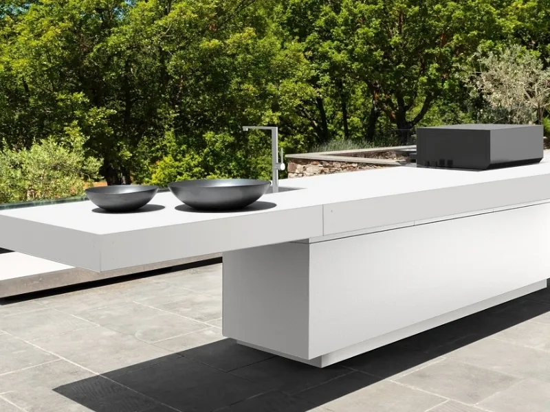 Cucina Tikal White Talenti ha una speciale verniciatura contro le alte temperature