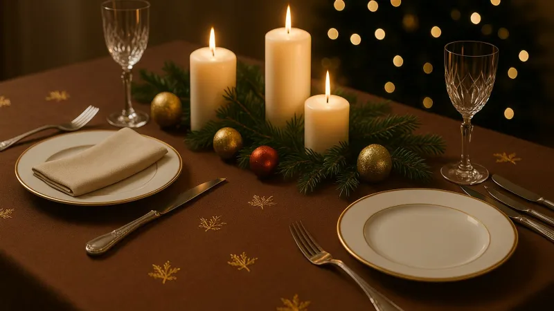 La tovaglia per la tavola di Natale