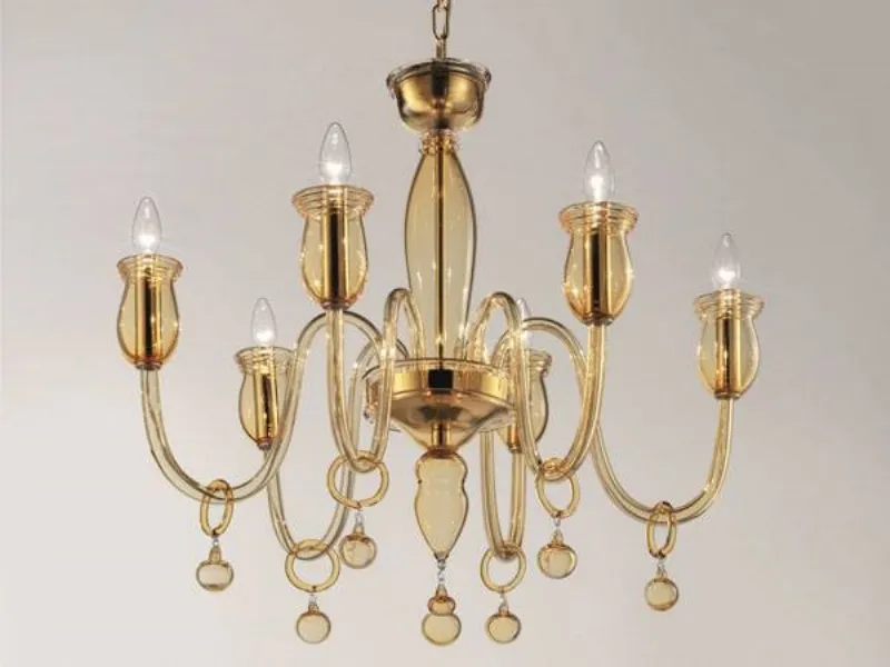 lampadario in vetro soffiato