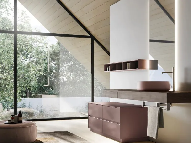Mobile con lavabo sospeso della collezione Nyù di Ideagroup