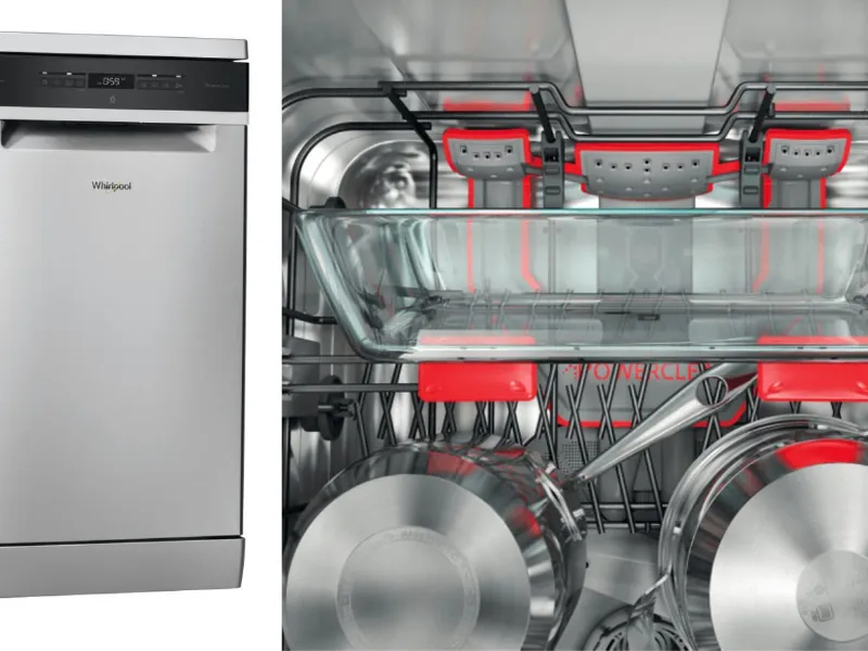 Whirlpool - WSFO 3T223 PC X: lavastoviglie slim a libera installazione