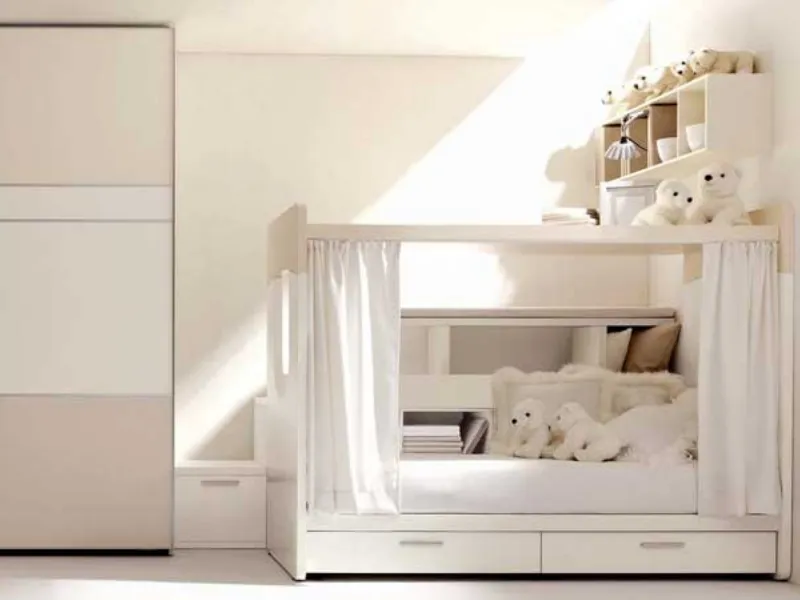 letto a castello bianco Doimo