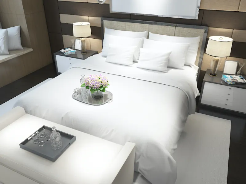 Letto con contenitore bianco