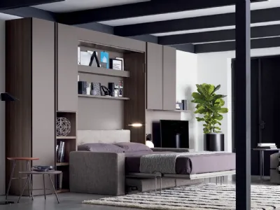 Armadio letto a scomparsa con divano Clever