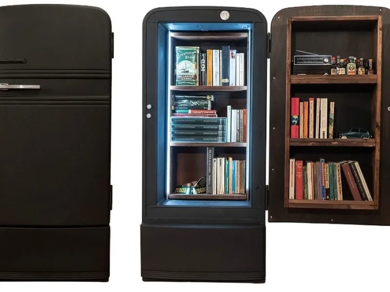 Il frigorifero diventa una libreria di design