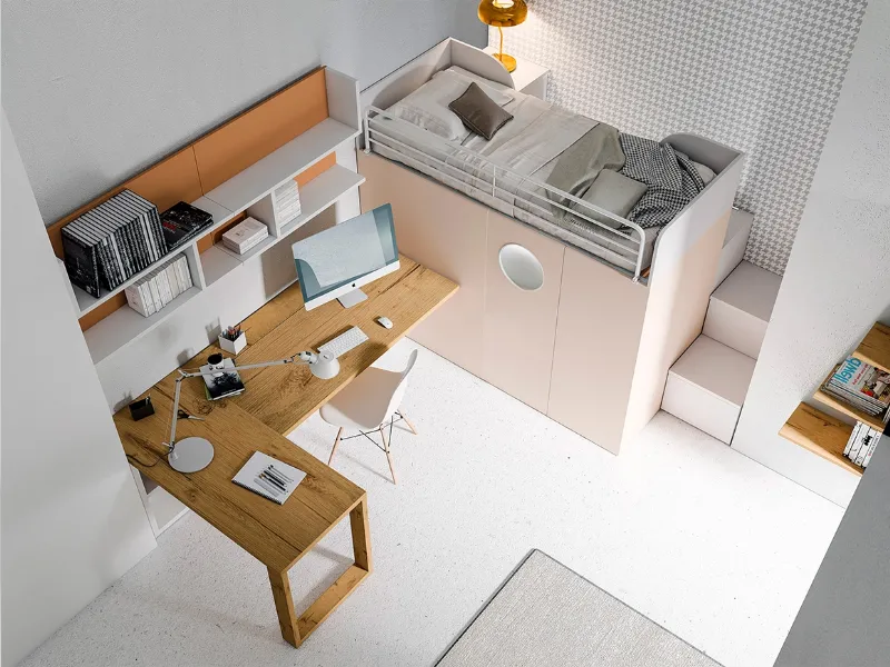 La cabina armadio con letto a soppalco Container fa parte delle novità 2021 di Dielle