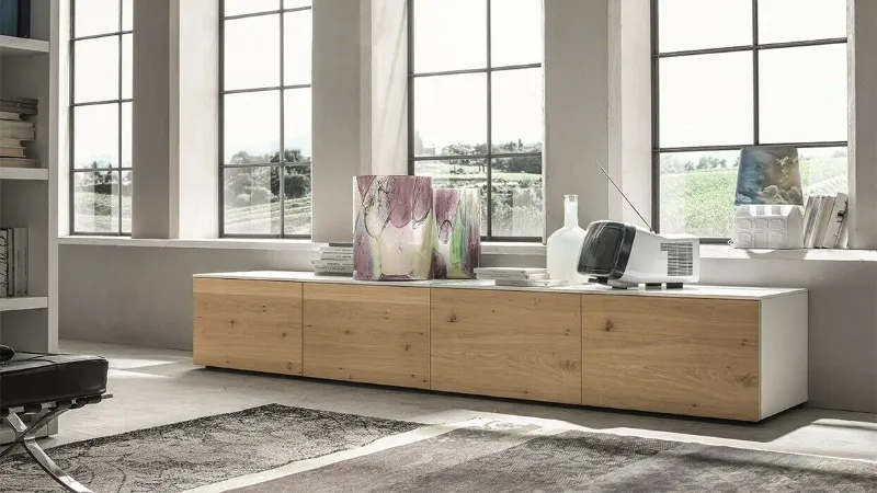 Madia bassa, legno di rovere, modello SL-Integra di Rifutura