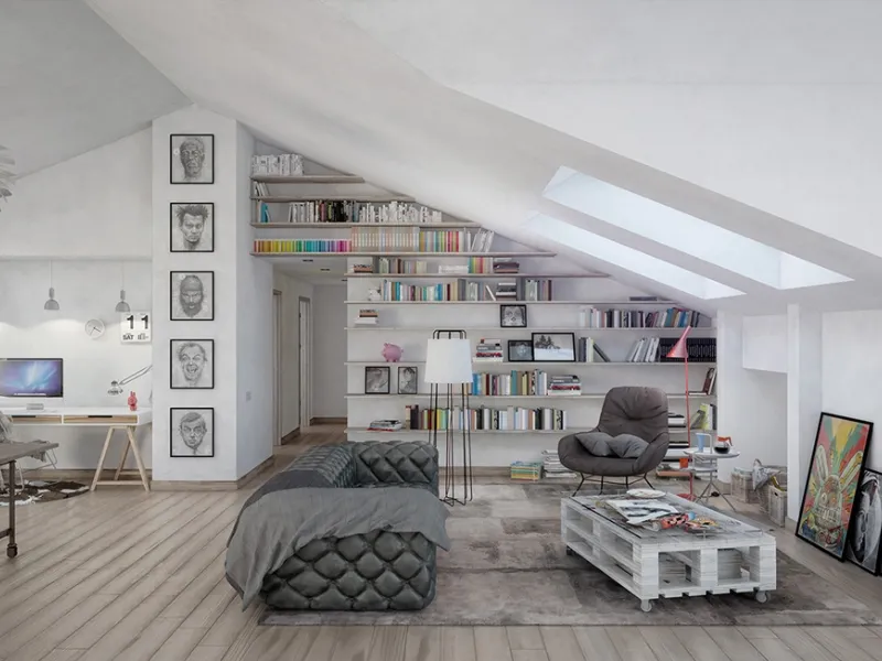 Foto mansarda industrial style da Home Designing