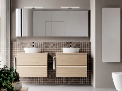 Mobile bagno con due lavabi sospesi