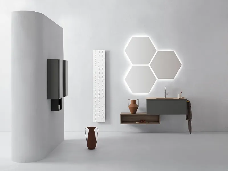 Arblu propone la collezione Tango declinata in tante varianti di moduli ed elementi per un bagno personalizzato