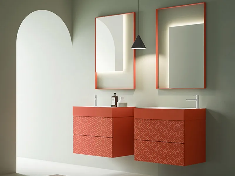 Colori e geometrie anni '70 per la collezione d'arredo bagno Vintage di Ardeco