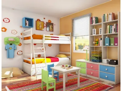 Cameretta per bambini piena di colori