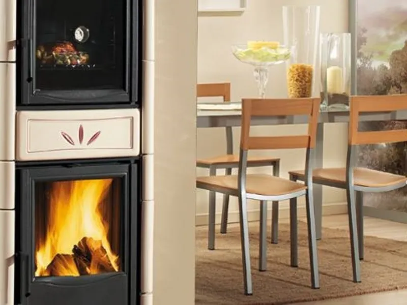 Stufa a legna serie Armony modello Nicoletta Forno Silk Vogue