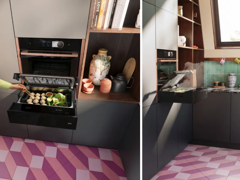 Cassetto con sistema Sous-Vide di Neff