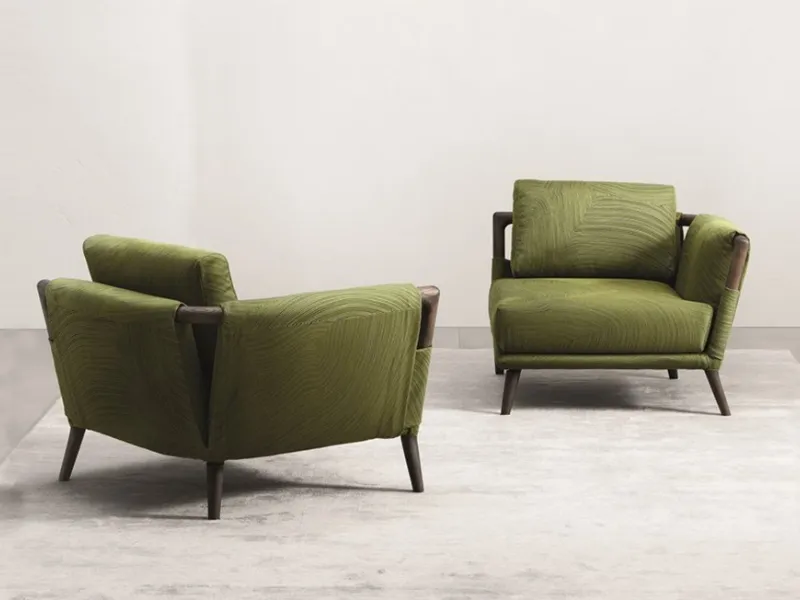 Poltrona Gaudì in verde oliva prodotta da Flou