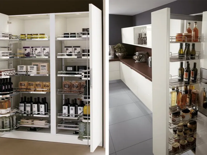 Soluzione con colonne estraibili, cucina marca Leroy Merlin