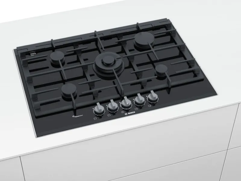 Piano a gas in vetroceramica PRR7A6D70 della Serie 8 di Bosch