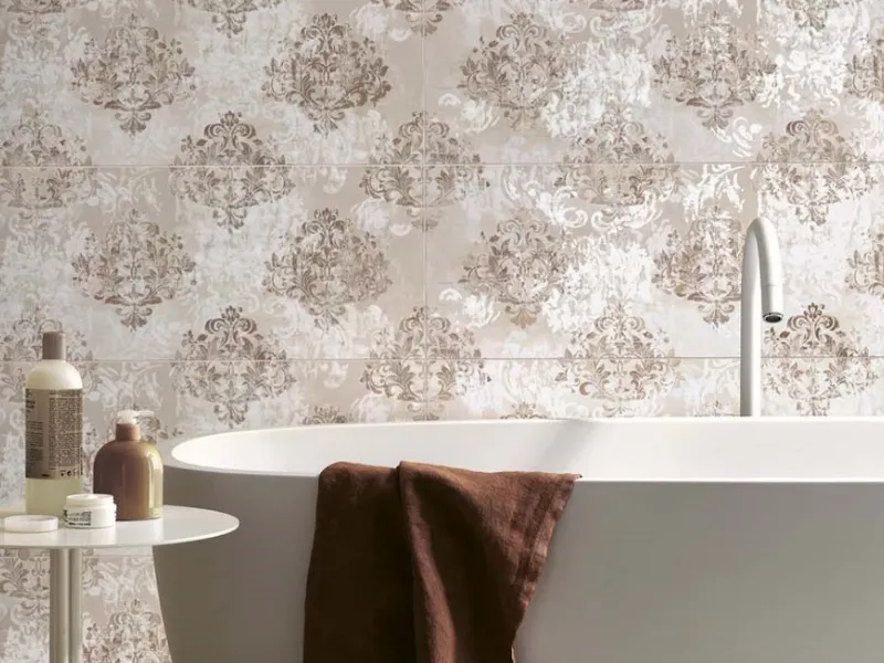 Ceramiche ragno decorate Collezione Resina  Modello Damascato