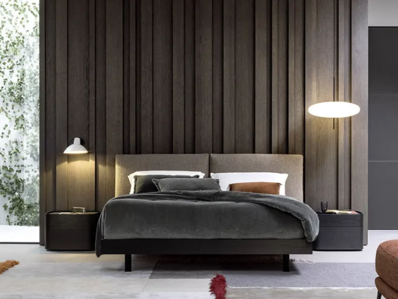 Twice di Novamobili, letto moderno con testiera imbottita