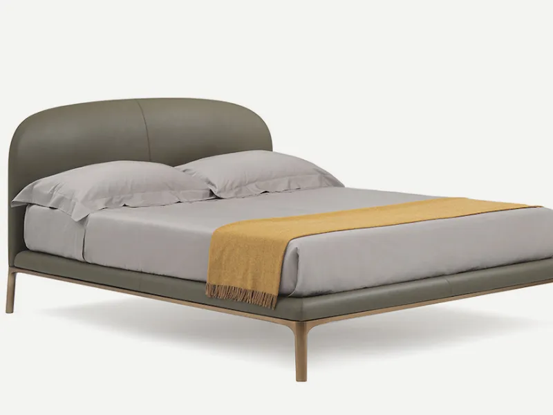 Pianca, soluzione letto Rada giroletto sottile in pelle