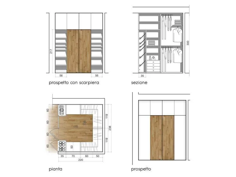 Progetto cabina armadio