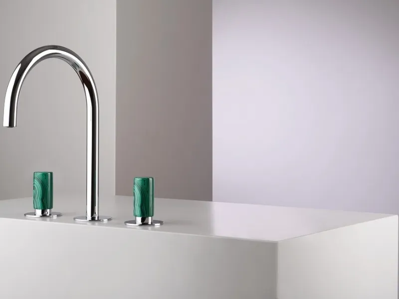 Maniglie in malachite verde per Pepe M Style by Rubinetterie F.lli Frattini