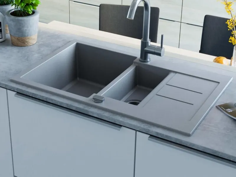 È di Vidaxl il lavello grigio sopratop di dimensioni 800 x 500 x 306 mm