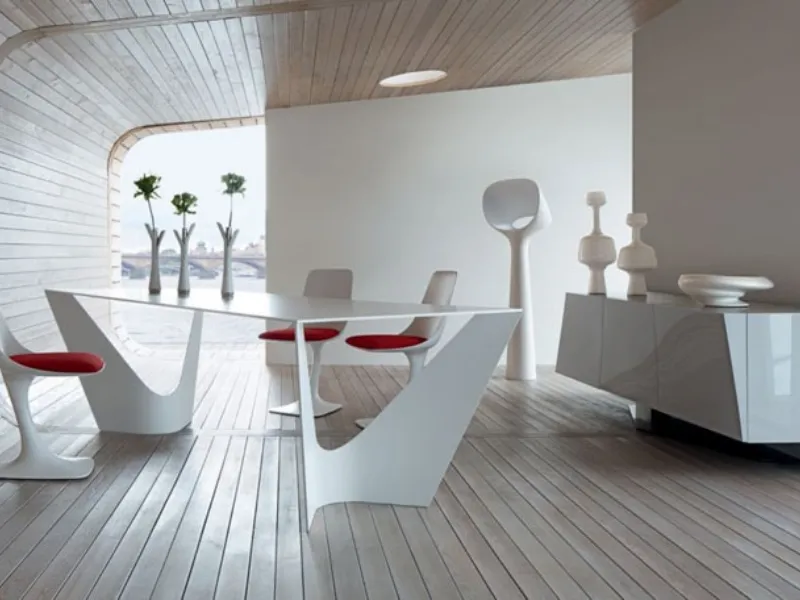 Sala da pranzo moderna bianca