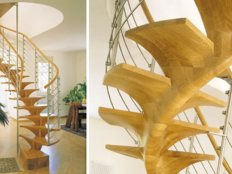 Pentagon di Siller Treppen, scala autoportanate in legno