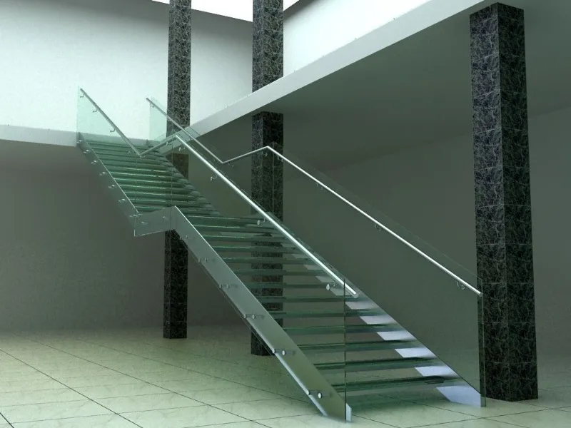 scala in acciaio e vetro